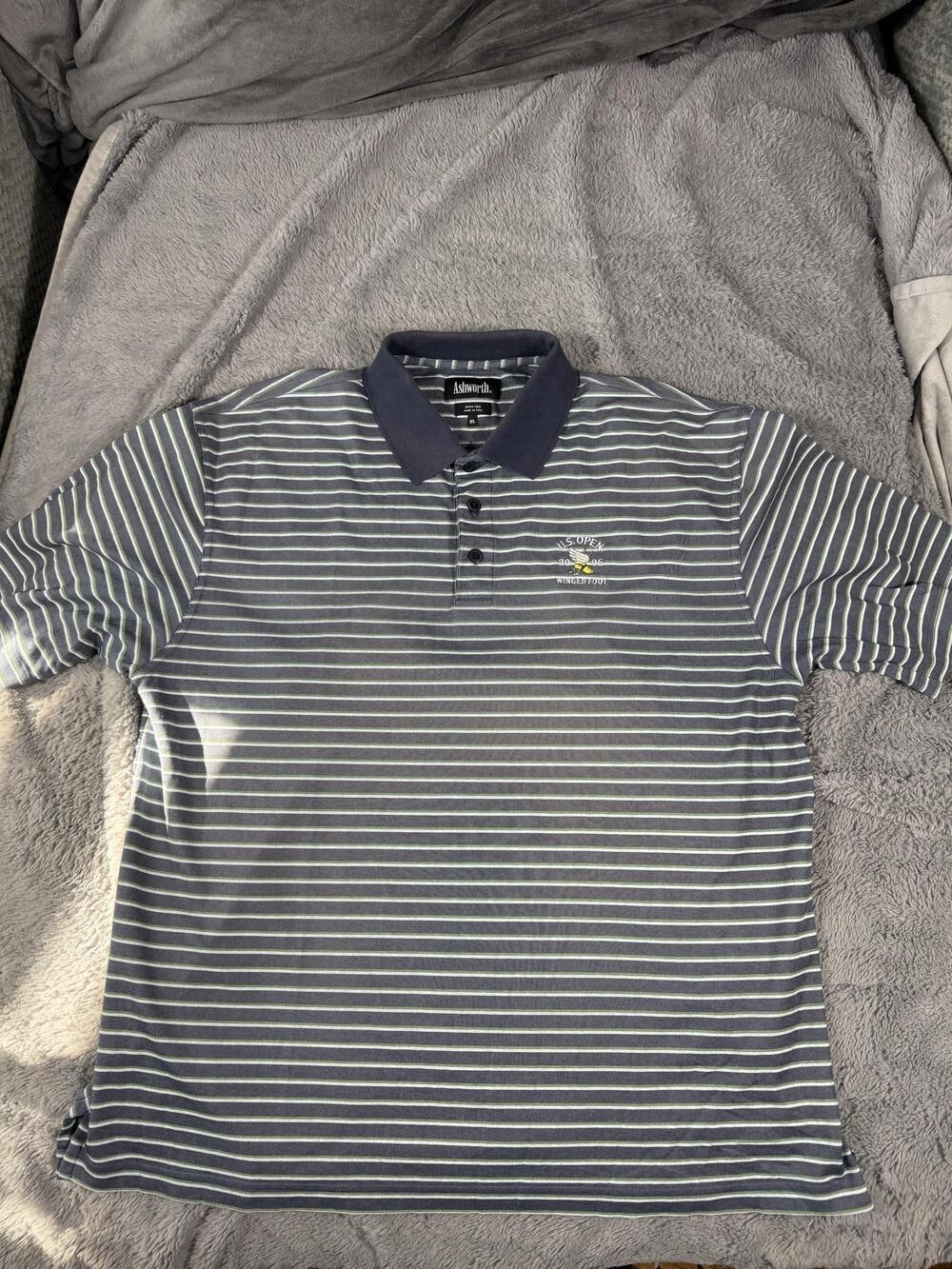 US Open 2006 Winged Foot Shirt Mens XL Blue Golf Ashworth Micro Pima Polo